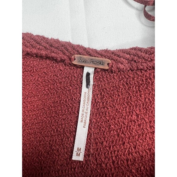 Free People Asymetrical Neck Dolman Long Sleeve Sweater Size Medium - Picture 7 of 11